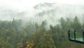 The view of the mountains covered in mist is very cool Royalty Free Stock Photo