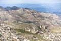 View at the mountains with fields and granitic rocks, on Caramulo mountains