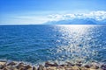 View on mountains from a harbor in old town Kaleici. Antalya, Turkey