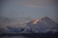 View of the mountains of Himalaya chain at sunrise in Tibet autonomous region Royalty Free Stock Photo