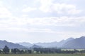 View of mountains jungle and field