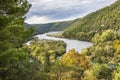 Mountains and the Krka river in the Croatian national park near the town of Skradin Royalty Free Stock Photo