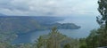View of the mountains and Lake Toba from the top of Tongging Royalty Free Stock Photo