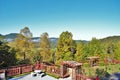 View of the mountains landscape background resort in great smoky mountain national park Tennessee Royalty Free Stock Photo