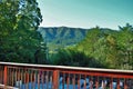 View of the mountains landscape background resort in great smoky mountain national park Tennessee Royalty Free Stock Photo