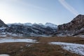 View of mountains landscape. Ercina mountain lake, Covadonga, National Park of Picos de Europa, Spain Royalty Free Stock Photo