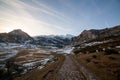 View of mountains landscape. Ercina mountain lake, Covadonga, National Park of Picos de Europa, Spain Royalty Free Stock Photo