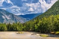 View of the mountains and the river Chuya in summer. Mountain Altai