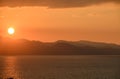 view of the mountains and sunset of the Mediterranean Sea in Cyprus 4 Royalty Free Stock Photo