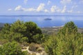 View from the mountains to the coast of Aegean Sea. Royalty Free Stock Photo