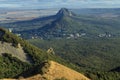 View from the mountains to the town of Zheleznovodsk. Royalty Free Stock Photo