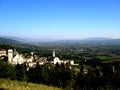 View of the mountains and the town of Assisi