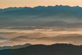 View at Mountains and valleys from Velky Rozsutec in Mala Fatra Royalty Free Stock Photo