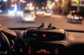 car moving on highway at night Royalty Free Stock Photo