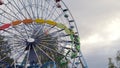 The view of the moving rides inside the amusement park in Helsinki Finland