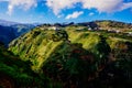 View of the Moya ravine, on the island of Gran Canaria, panoramic view of the leafy valley Royalty Free Stock Photo