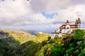 View of the Moya ravine, on the island of Gran Canaria, panoramic view of the leafy valley Royalty Free Stock Photo