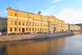 View of Moyka River and Yusupov Palace. Royalty Free Stock Photo
