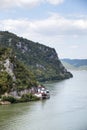 Mraconia monastery on Romanian side of Danube river Djerdap gorge. Royalty Free Stock Photo