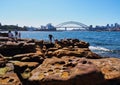 View Over Rocks to Sydney Opera House and Bridge, Australia
