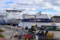 View at the MS Stena Scandinavica ferry boat docked in the port of Kiel