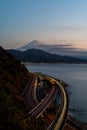 View of Mt. Fuji with Tomai expressway and Suruga bay