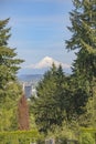 View of Mt. Hood and Portland Oregon in Washington park Royalty Free Stock Photo