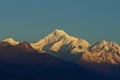 Mt Kanchenjunga with first rays of sunlight falling on it