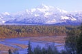 View of Mt. McKinley and Mt. Denali from George Park Highway, Route 3, Alaska