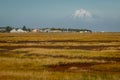 View of Mt. Redoubt volcano from town of Kenai, Alaska