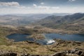 View from a mt Snowdon onto lakes in a sunny day.