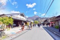 View of Mt. Yufu and Shopping Street of Yufuin Village