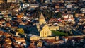 View of Mtskheta town from Jvari Monastery in the morning , Unesco sites in Mtskheta , Georgia