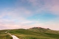 View of Mucigliani in tuscany at sunset near Siena