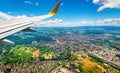 View of Mulhouse from an airplane - France