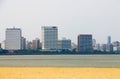 View of mumbai skyline by the sea india