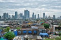 View of Mumbai skyline over slums in Bandra suburb Royalty Free Stock Photo