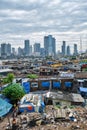 View of Mumbai skyline over slums in Bandra suburb Royalty Free Stock Photo