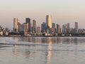 View of Mumbai at Sunset, from the Bandra Worli Sea Link (BWSL), in Mumbai, India Royalty Free Stock Photo