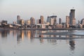 View of Mumbai at Sunset, from the Bandra Worli Sea Link (BWSL), in Mumbai, India Royalty Free Stock Photo