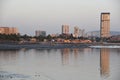 View of Mumbai at Sunset, from the Bandra Worli Sea Link (BWSL), in Mumbai, India Royalty Free Stock Photo