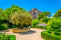 View of a municipal garden in Gordes, France Royalty Free Stock Photo