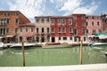 View of the Murano Island, small village near the Venice / Panorama of the river canal and historical architecture