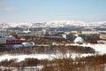 The view of Murmansk city ,Russia from Alyosha Monument Royalty Free Stock Photo