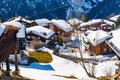 View of Murren Village at the foot of the Schilthorn peak Royalty Free Stock Photo