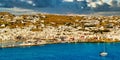 View of Mykonos Old Port  Area, Greece. Royalty Free Stock Photo