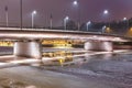 View of the Myllisilta, bridge in over the Aura river in Turku. Royalty Free Stock Photo