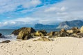 View of Myrland Beach in the Lofoten Islands, Norway