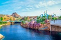 CHIBA, JAPAN: View of Mysterious Island from Mermaid Lagoon in Tokyo Disneysea located in Urayasu, Chiba, Japan