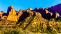 View of Nagunt Mesa, and other Red Rock Peaks of the Kolob Canyon part of Zion National Park, Utah, United Sates